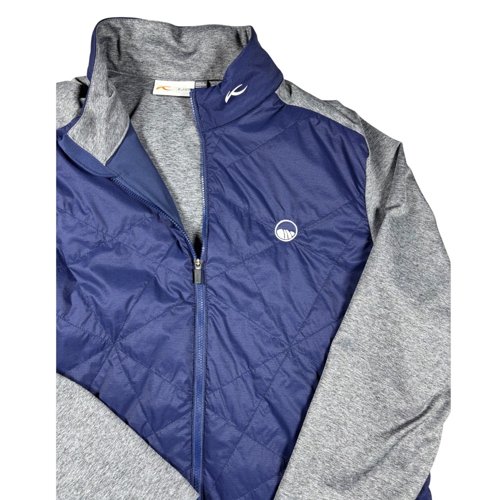 KJUS Mens Hybrid Quilted Full Zip Jacket Blue Grey Size 52 L Regular Fit